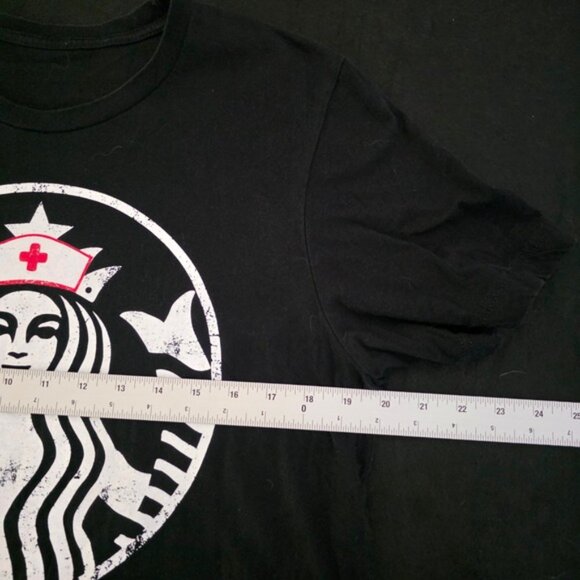 Starbucks Nurse Graphic T-Shirt Black Tee Coffee Lover Gift Idea - Picture 3 of 3